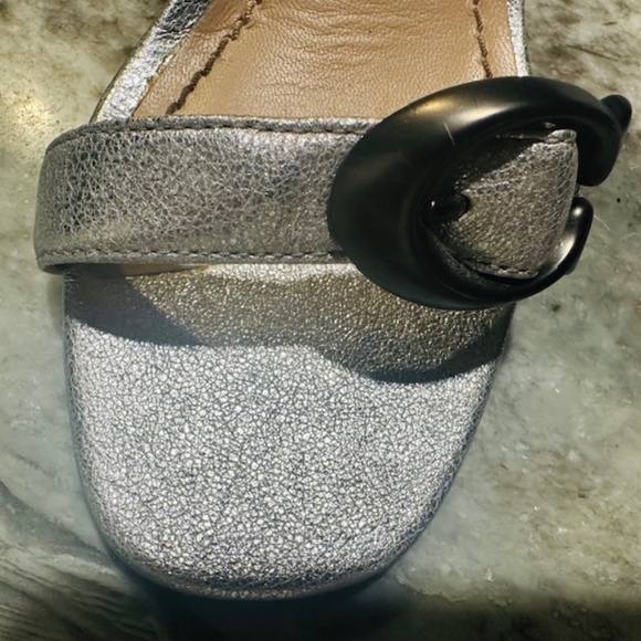 Coach Sparkly Silver Block Vero Guoio Sandals Size 8.5 - Picture 7 of 16